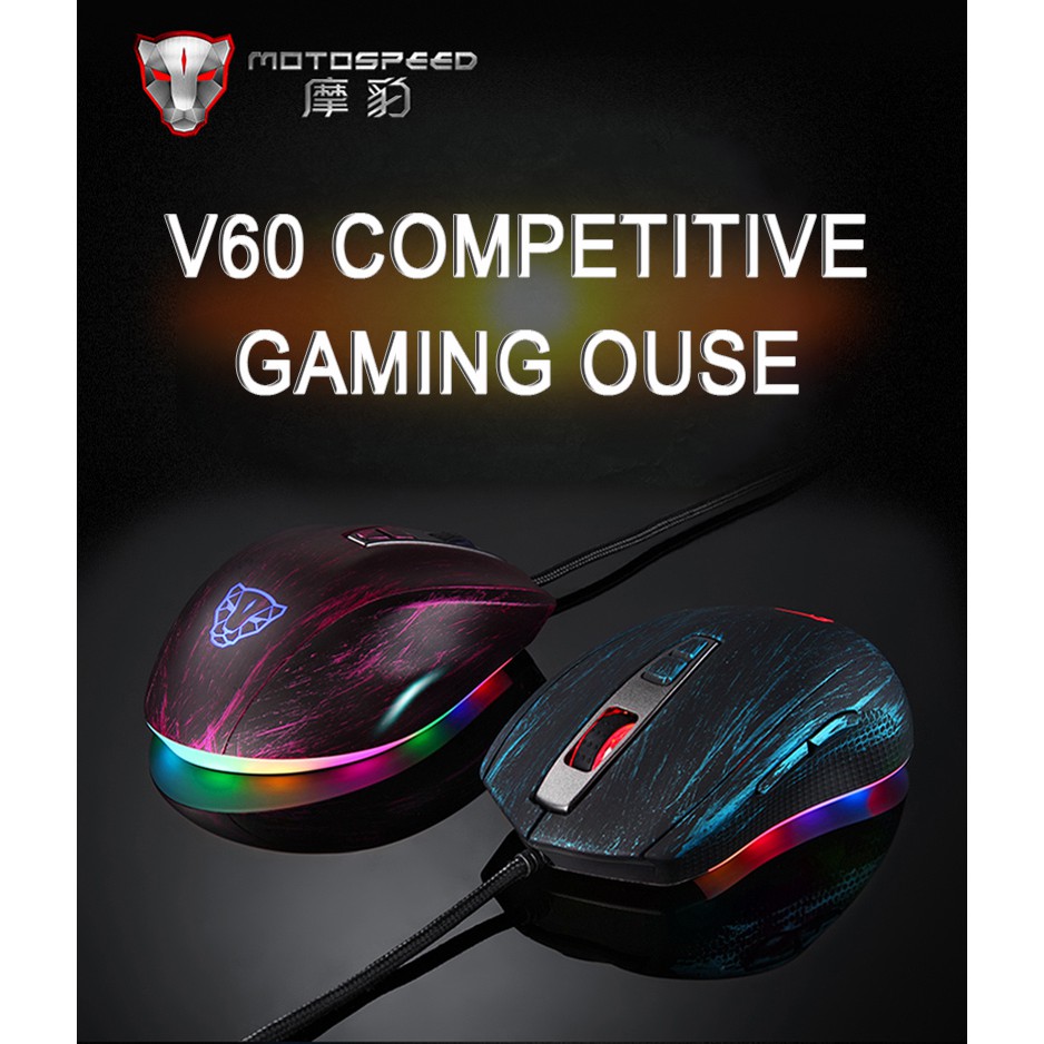 Chuột GAMING MOTOSPEED V60 Gaming mouse có LED RGB thay đổi theo DPI
