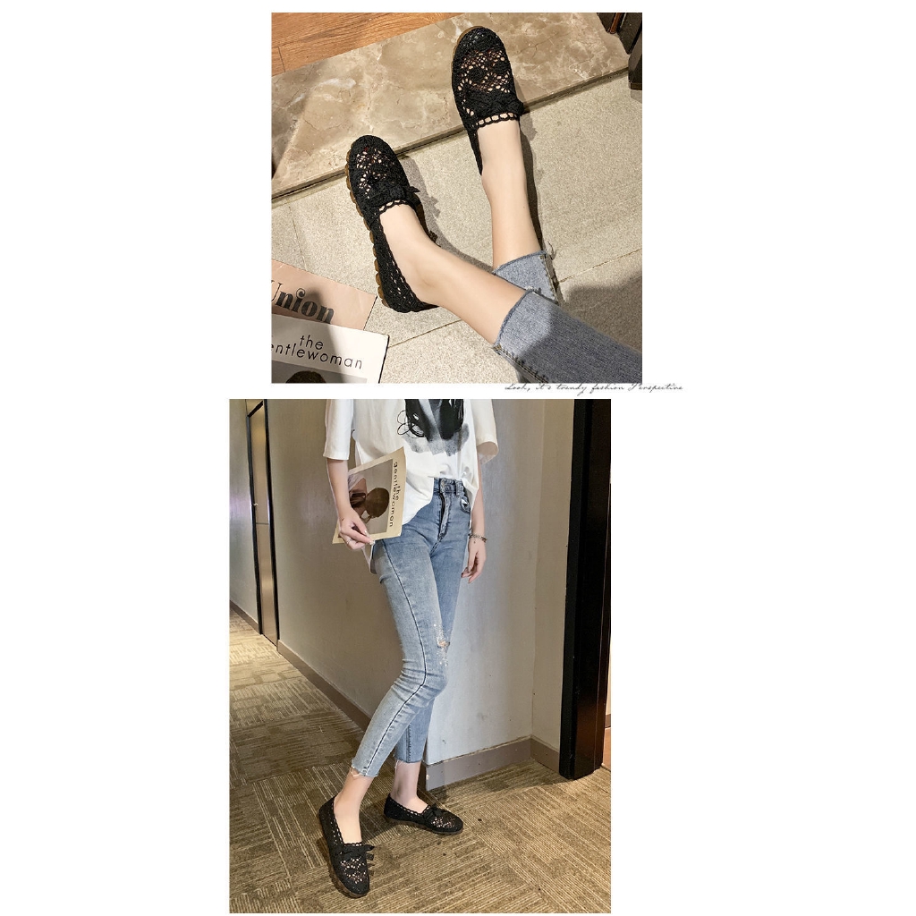 Giày Búp Bê Đế Mềm Phối Lưới Thời Trang Cho Mẹ Bầu | BigBuy360 - bigbuy360.vn