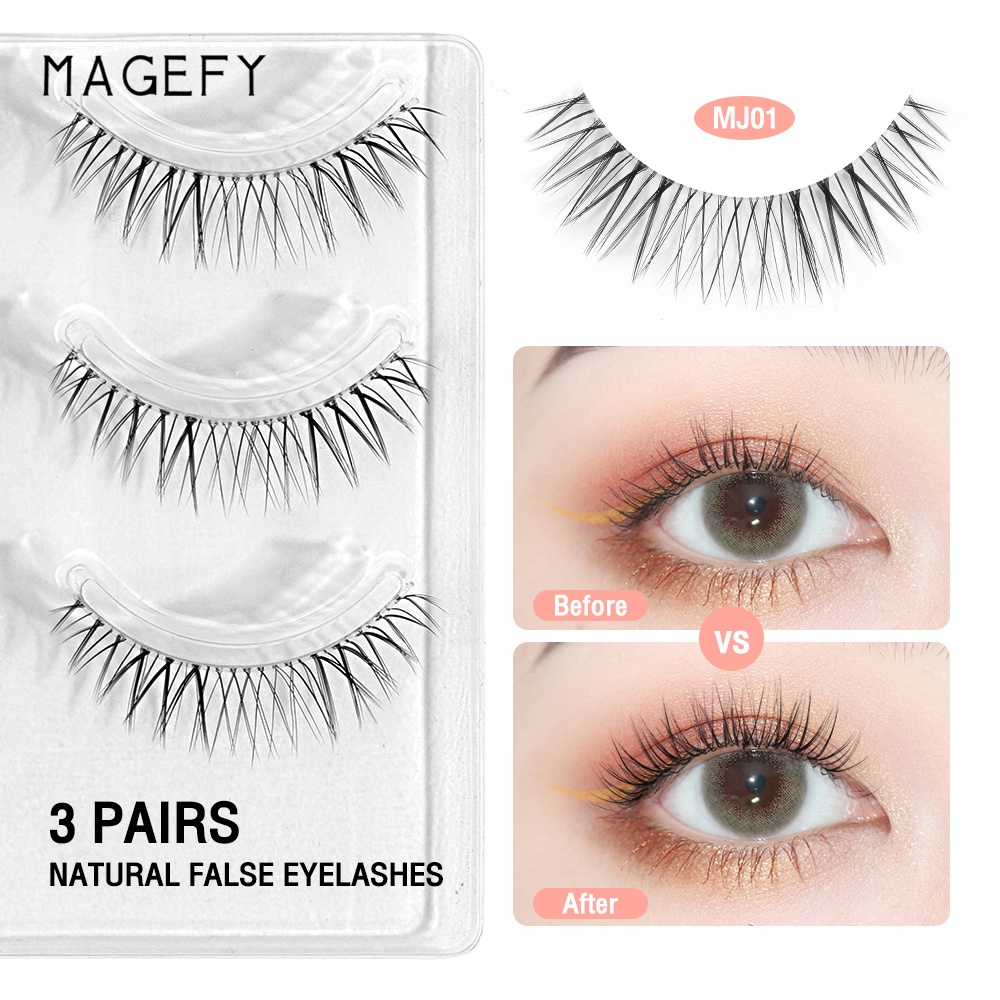Set 3 cặp lông mi giả MAGEFY dáng cong chữ c tự nhiên