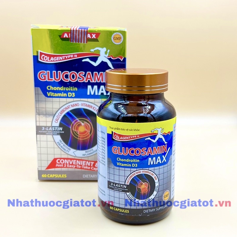 GLUCOSAMIN MAX Hỗ Trợ Giảm Đau Nhức Khớp, Tái Tạo Mô Sụn Khớp, Tăng Dịch Khớp Giúp Khớp Hoạt Động Linh Hoạt