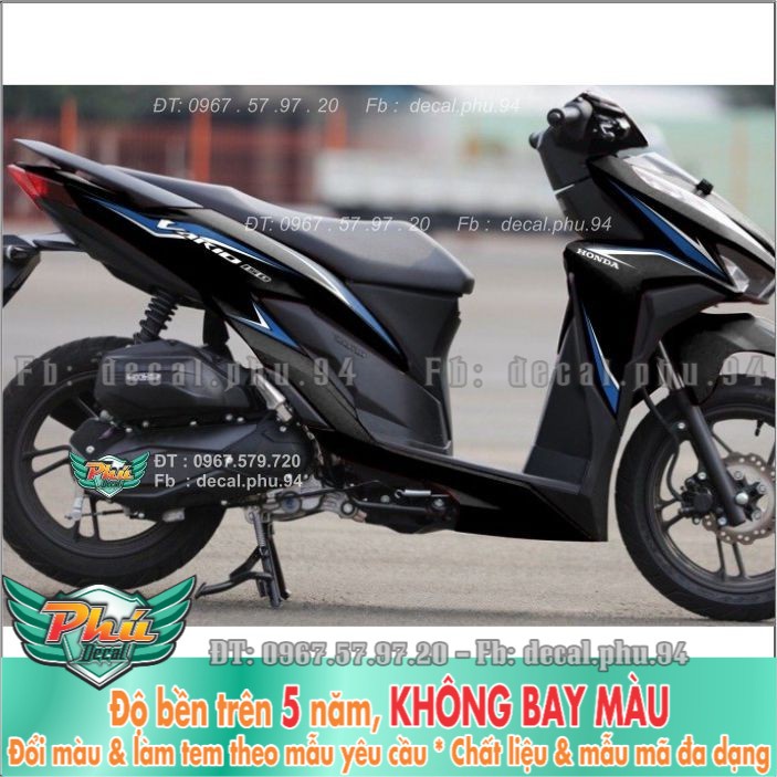 Tem rời Vario Chỉ xanh đen nhám (B) -1