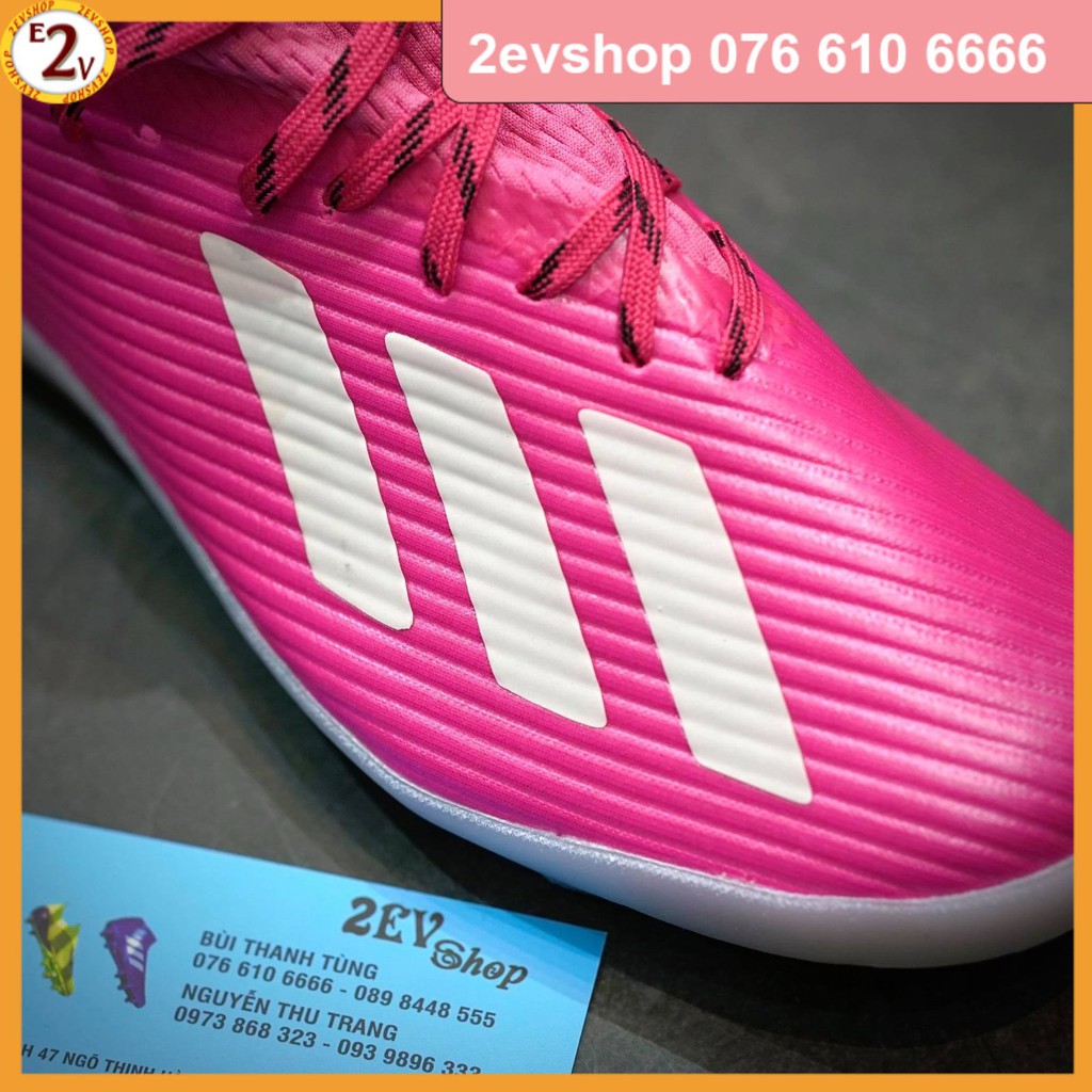 Giày đá bóng thể thao nam 𝐗𝟏𝟗 𝟏 Hồng boots xốp dẻo nhẹ, giày đá banh cỏ nhân tạo chất lượng - 2EV