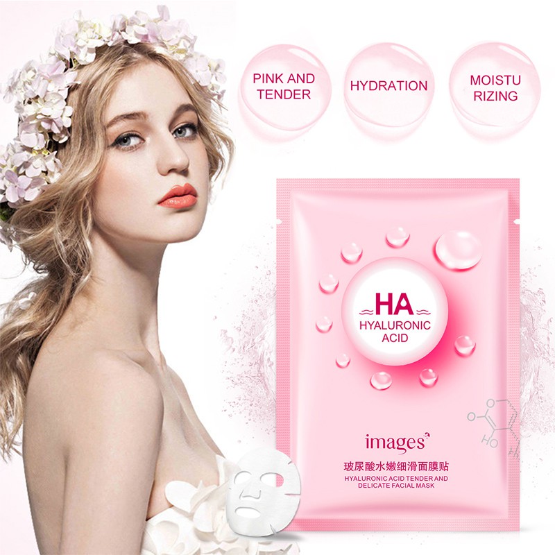 Image 1 Pcs Hyaluronic Acid Mask HA Moisturizing hydrating Oil Control Facial Mask | BigBuy360 - bigbuy360.vn