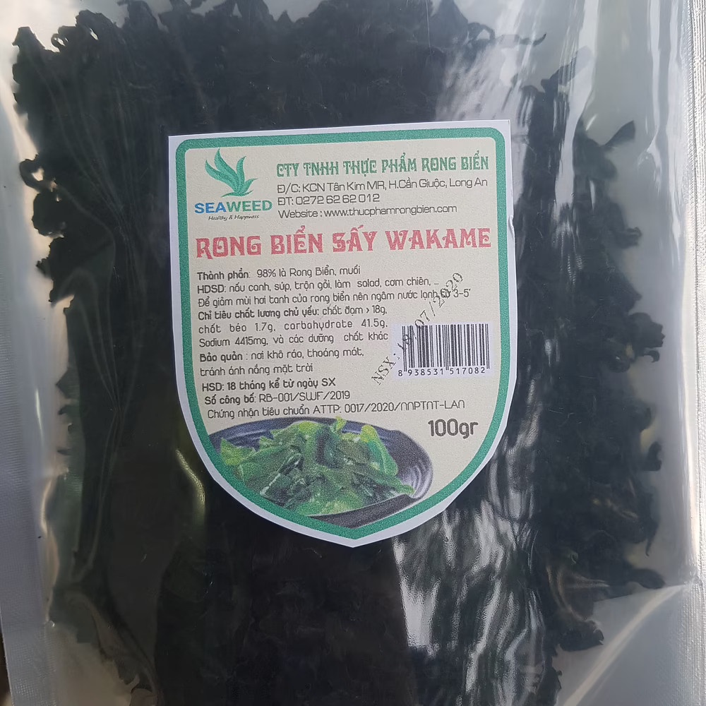 Rong biển sấy khô Wakame gói 100g Organic giàu khoáng chất, dinh dưỡng