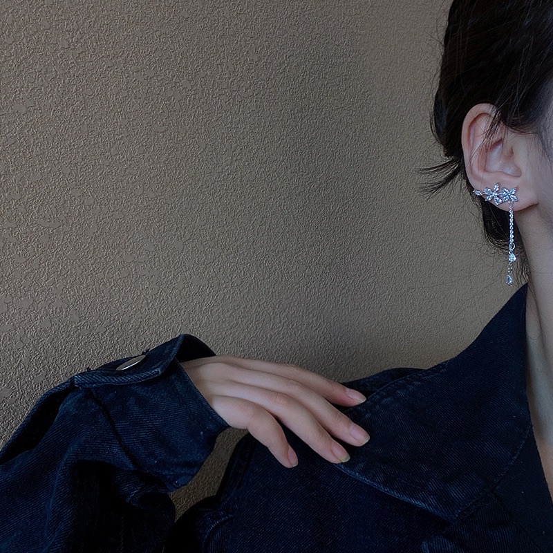 E100 Khuyên Tai Bông Tai Nữ  Dự Tiệc Đá Thư Ký Kim Đẹp Ring House