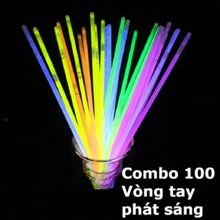 Combo 100 vòng tay phát sáng, phản quang