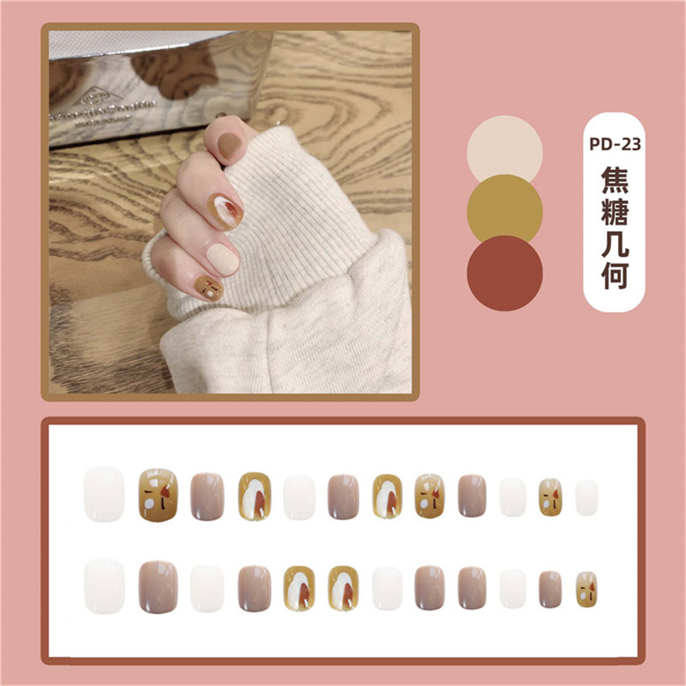 Cod In Stock New Leopard Print Fake Nail Sticker Wearing Nail Manicure Finished Nail Patch