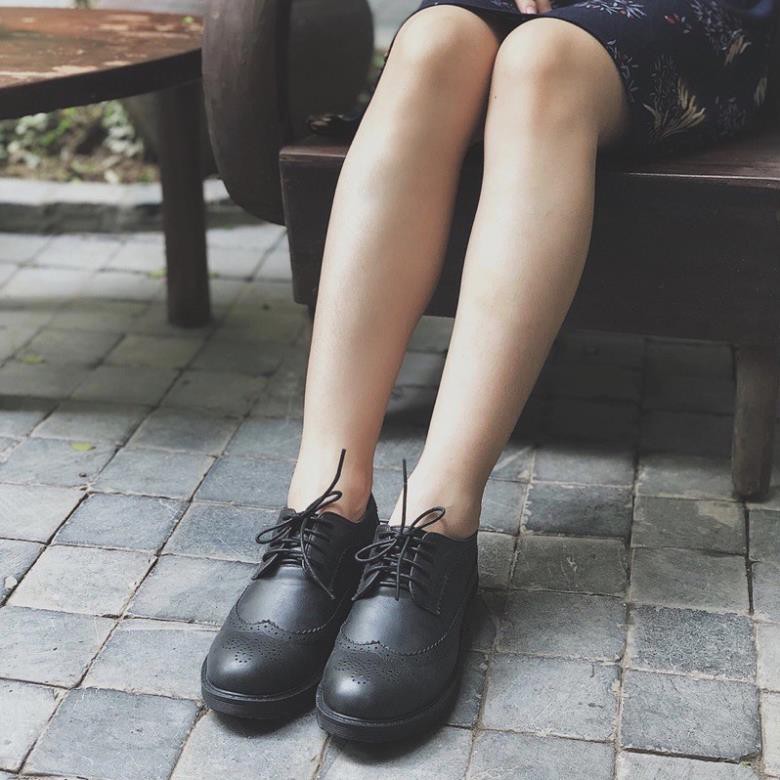 Giày oxfords da mềm nữ (Có clip tự quay sản phẩm) đế cao su cao cấp -h91 | BigBuy360 - bigbuy360.vn