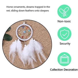 Dreamcatcher hình tròn gắn lông vũ trang trí tiện dụng DEY