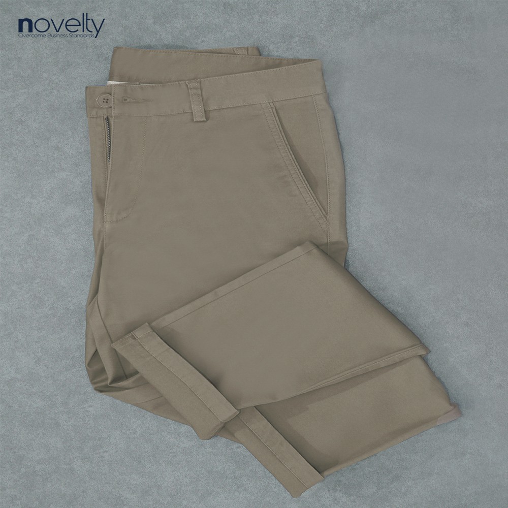 Quần dài Khaki nam Novelty 0 ly 2002040 màu nâu nhạt