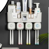 Bộ tự nhả kem đánh răng kèm cốc tiện dụng và thông minh với thiết kế thông minh bàn chải cài dưới sang chảnh tiện ích