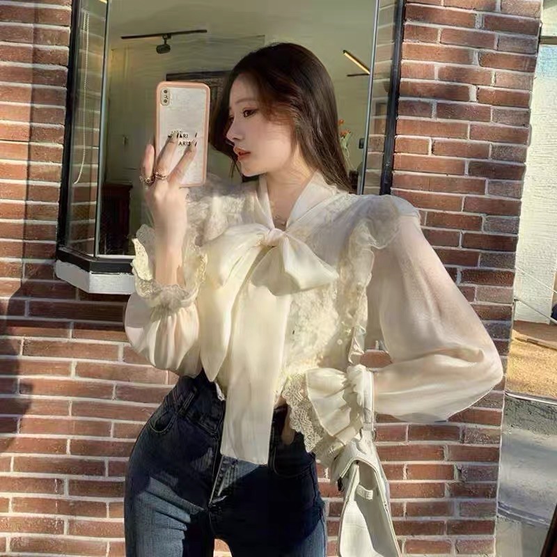 áo sơmi kiểu nữ thắt nơ ( sẵn ) | BigBuy360 - bigbuy360.vn