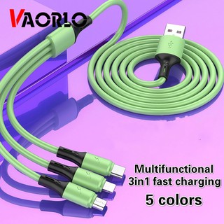 Chất Liệu Silicon Lỏng Sạc Đa Năng 3 Trong 1 Cáp USB Sạc Nhanh Đa Năng Cho Android Apple Type-C