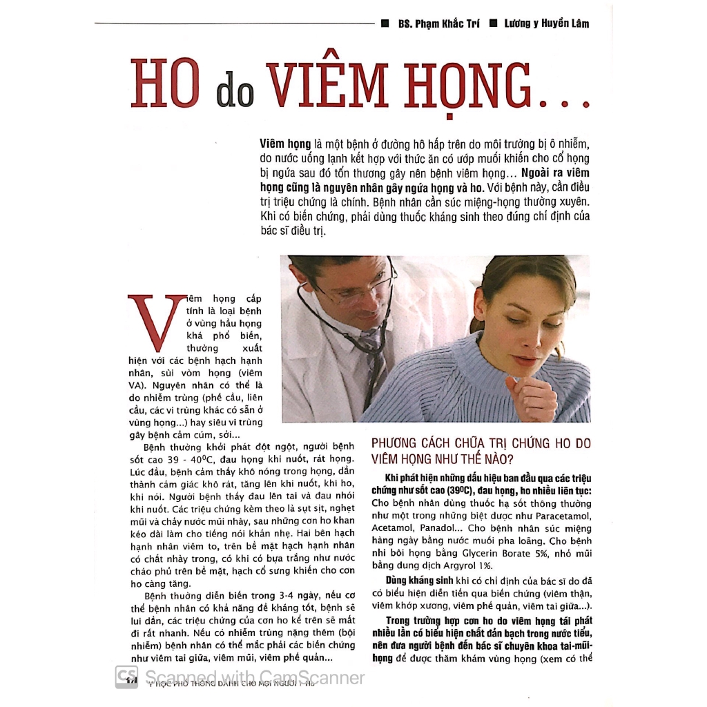 Sách - Y Học Phổ Thông Dành Cho Mọi Người - Chuyên Đề: Ho