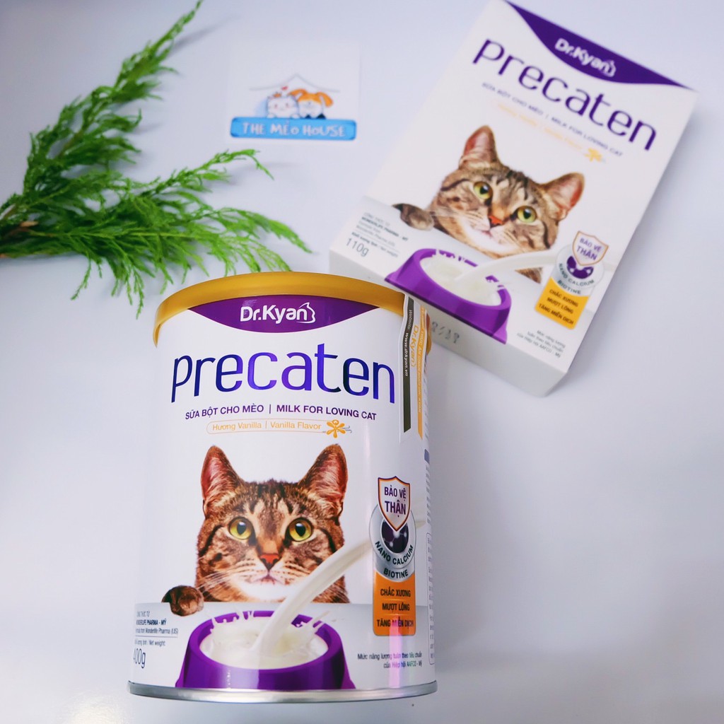 Sữa bột Precaten dành riêng cho mèo, bổ sung các vitamin tổng hợp, canxi ,phát triển trí não .