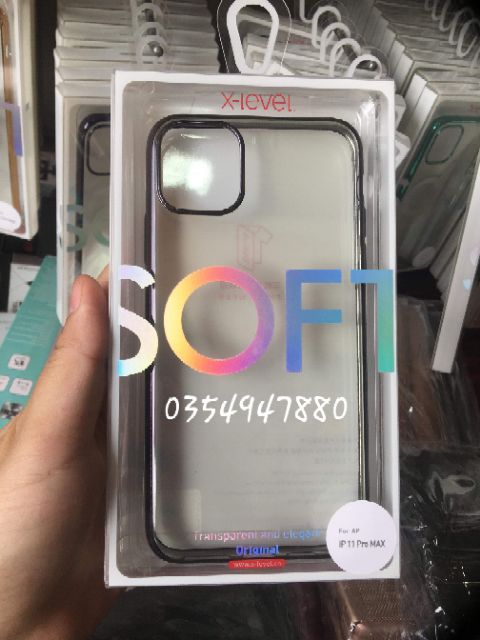 Ốp lưng dẻo X-level cho iPhone 11 Pro Max viền mạ Crow màu