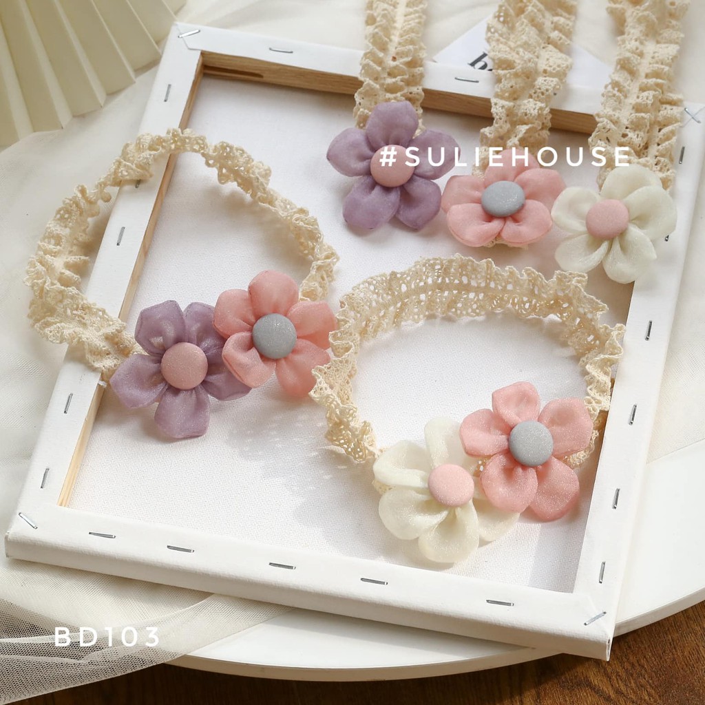 Băng đô 2 bông hoa về mẫu mới cưng xỉu - BD103