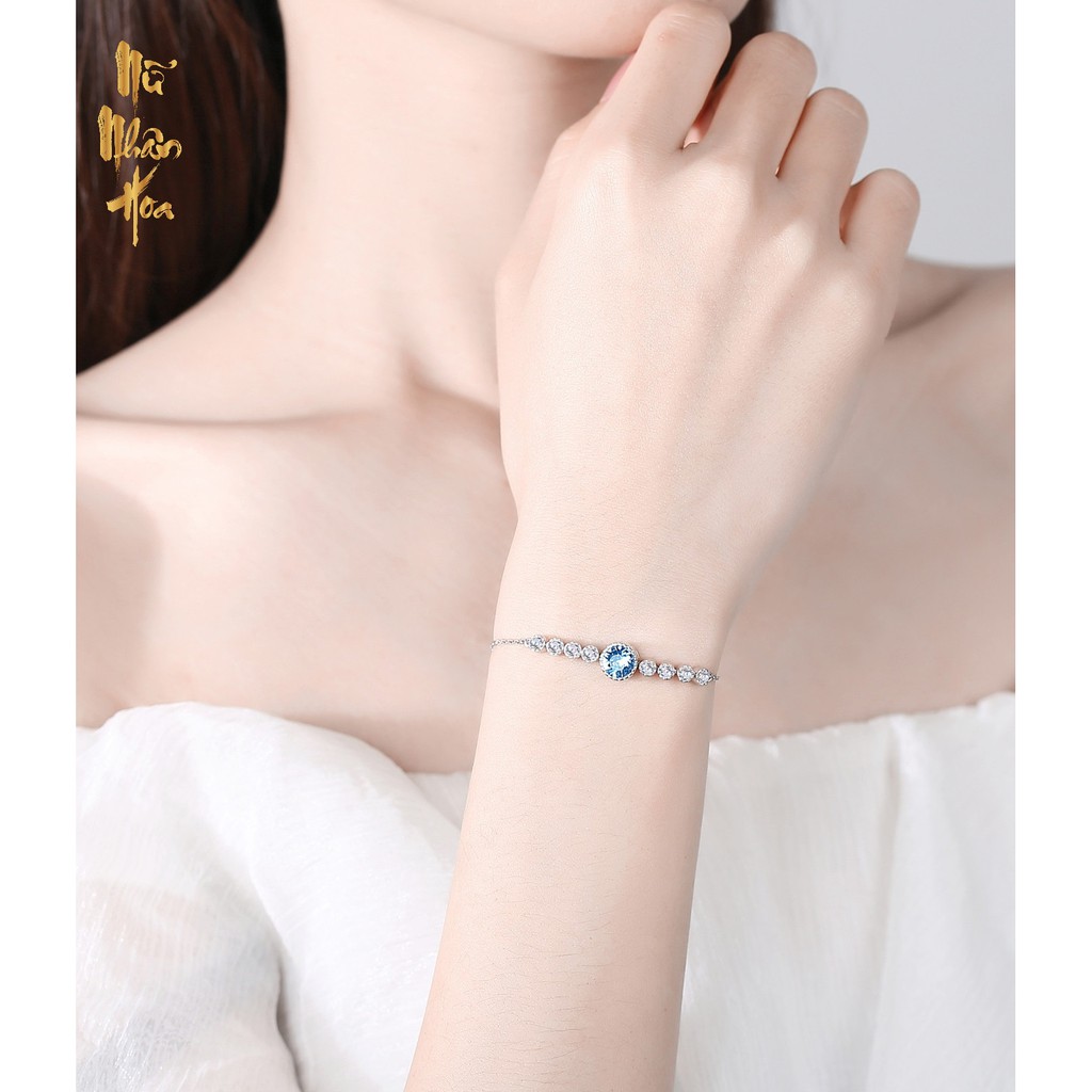 VTS004 Vòng Tay Bạc Và quả cầu Pha Lê Áo