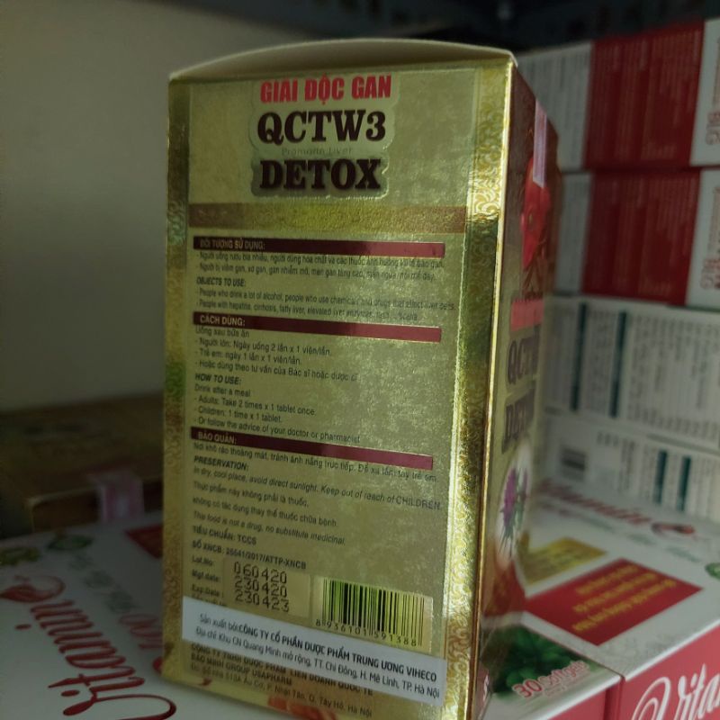 Giải độc gan QCTW3 DETOX hộp 60v