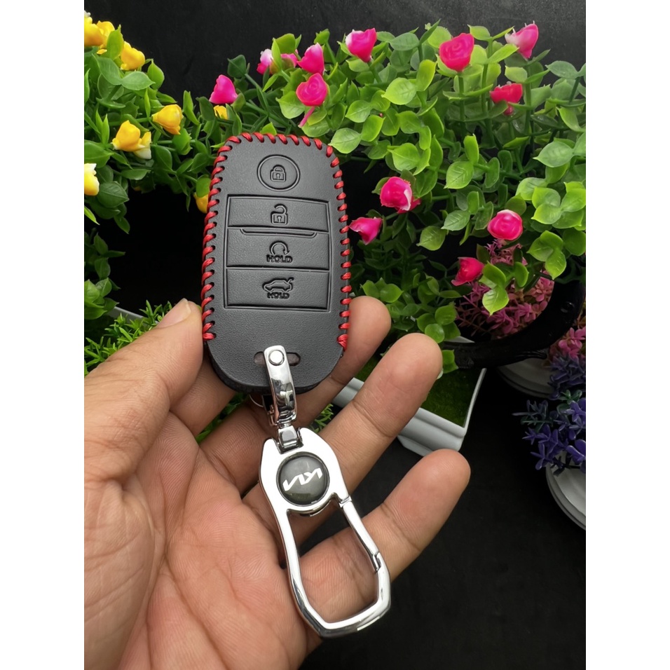 Bao Da chì khóa 4 nút Smartkey Xe ô tô Kia Seltos, Kia Sonet đời  mới nhất.