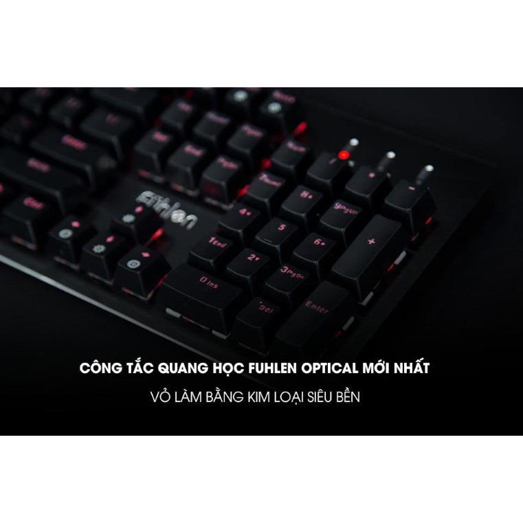 Bàn Phím Cơ Gaming Fuhlen Eraser - Fuhlen E - Led Rainbow - Black Blue switch - Hàng Chính Hãng Ninza Bh 2 Năm