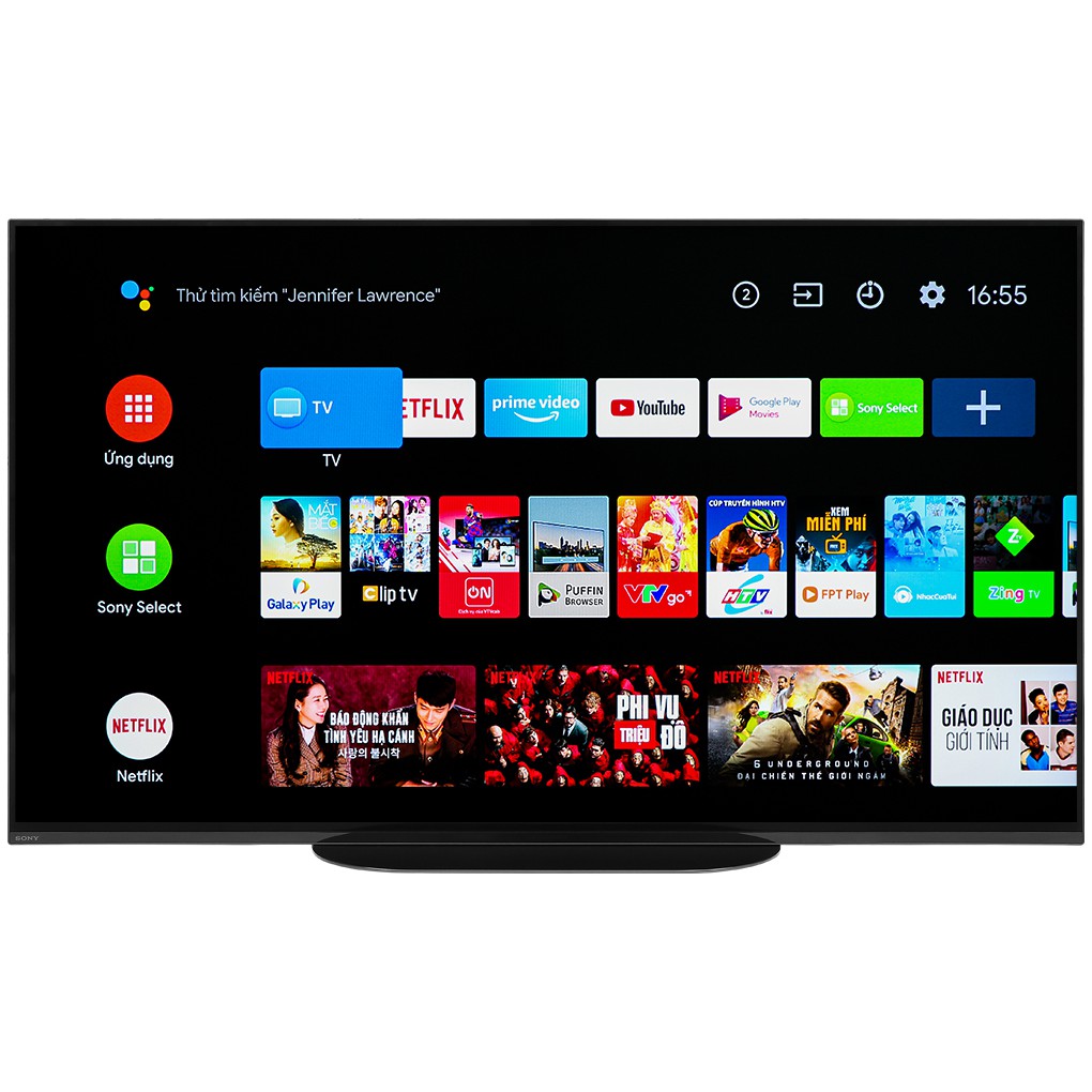 Android Tivi OLED Sony 4K 48 inch 48A9S - Hệ điều hành, giao diện Android 9.0, Tổng công suất loa 25W