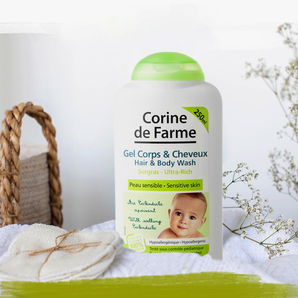 Sữa dưỡng thể cho bé CORINE DE FARME BABY LOTION dưỡng ẩm an toàn cho bé yêu - 500ml