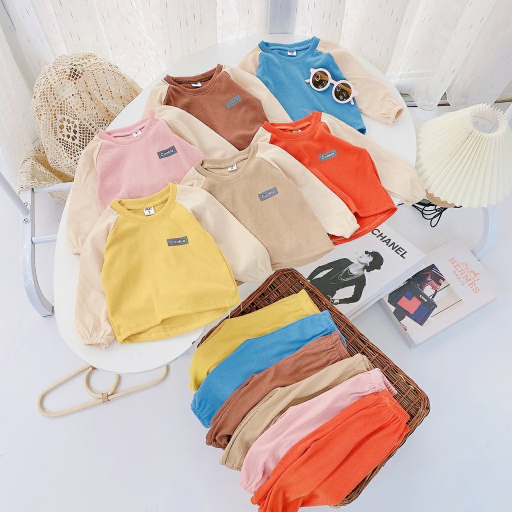 Đồ bộ quần áo dài tay trẻ em - Bộ len thu đông cho bé trai và bé gái AM826 TTR85