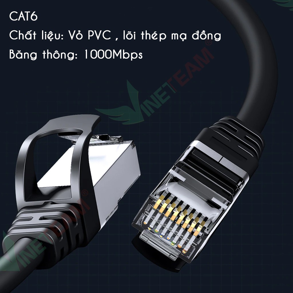 Cáp Mạng LAN Đúc Sẵn Cat6 Vỏ PVC ✔ Lõi thép mạ đồng  ✔ UTP 1000Mbps