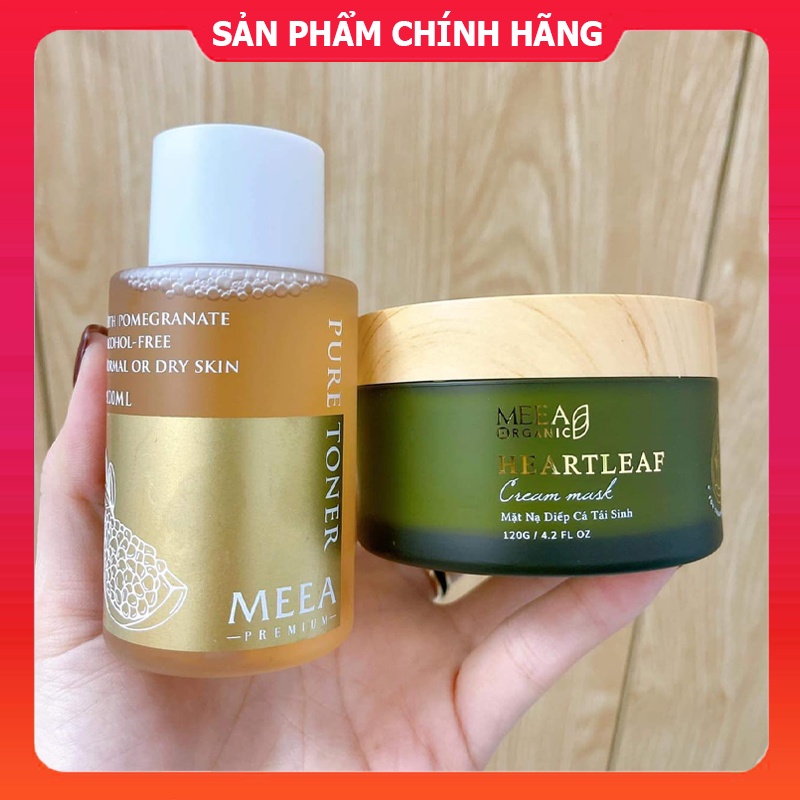 Combo Mặt Nạ Diếp Cá Tái Sinh MeeA Organic + Toner Lựu Đỏ Pure MeeA Origin Chính Hãng