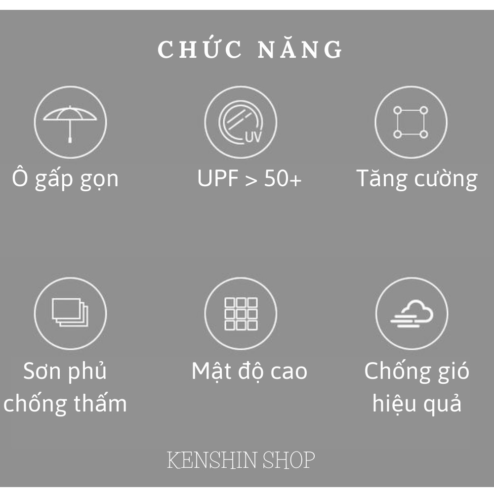 Ô Dù, Ô Dù Gấp Gọn Che Mưa Chống Nắng Cao Cấp KENSHIN SHOP