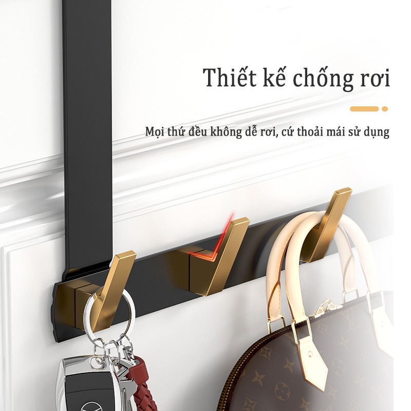 Móc treo đồ MEIDOO màu vàng đen gắn sau cửa cài đặt không có lỗ bắt đầu sử dụng nhanh