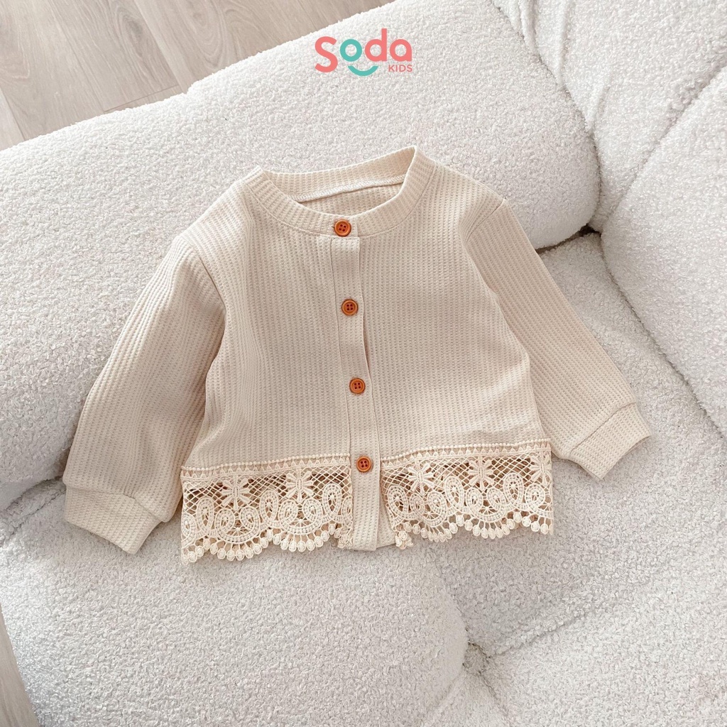 Áo khoác cardigan cho bé gái SODA KIDS phối ren phong cách Hàn Quốc ( nhiều màu )