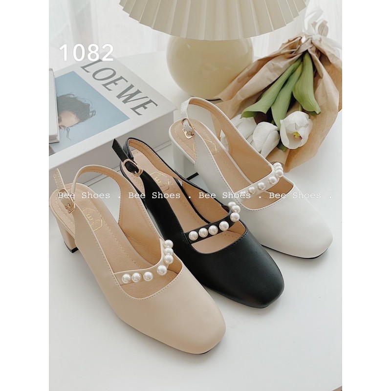 BEESHOES - GIÀY BÚP BÊ GÓT VUÔNG 3CM MŨI VUÔNG DA MỀM - GIÀY THỜI TRANG DA MỀM SIÊU ÊM MÀU KEM-BE 201082