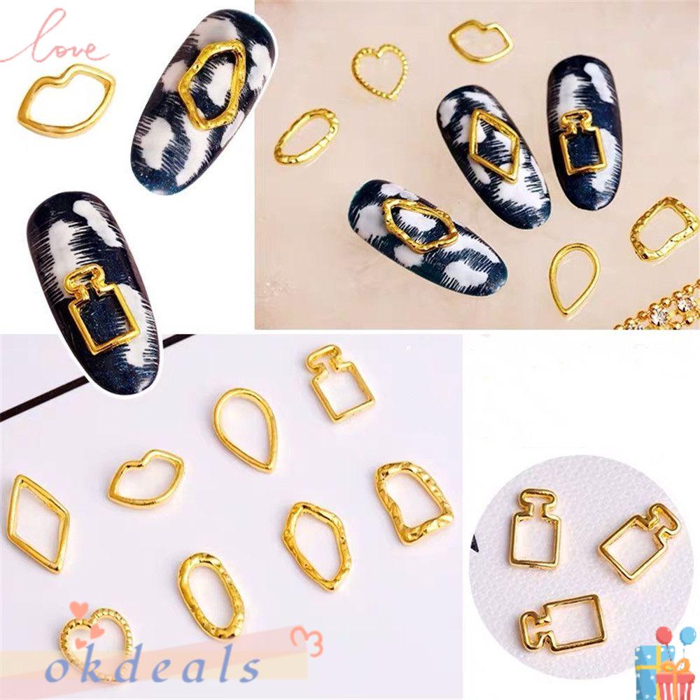 Bộ 5 Phụ Kiện Trang Trí Móng Tay Kiểu Áo Giáp Bằng Kim Loại