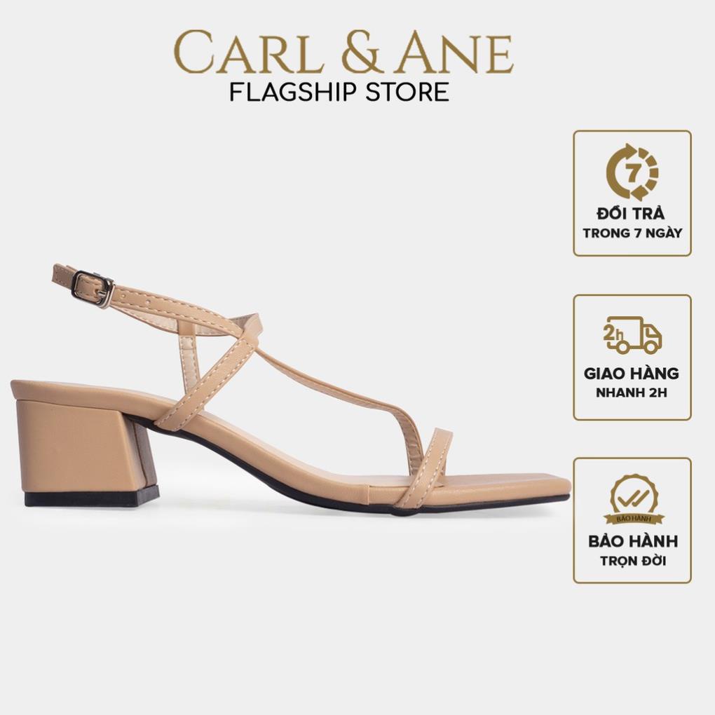 Carl & Ane - Giày sandal cao gót phối dây quai mảnh cao 4cm màu nude _ CS011 KL
