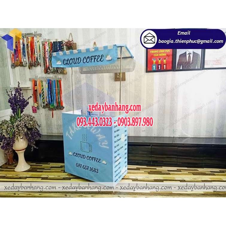Mẫu xe bán cafe xếp gọn giá rẻ tại Thiên Phúc - xedaybanhang.com