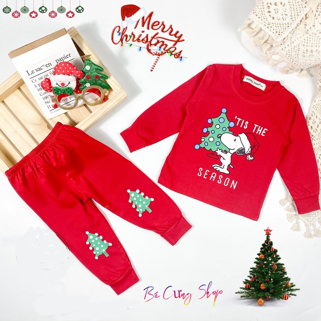 Bộ Đồ Giáng Sinh Cho Bé Trai, Bé Gái  Bộ NOEL Minky Mom Chính Hãng Cho Bé Trai Bé Gái Từ 7-16Kg