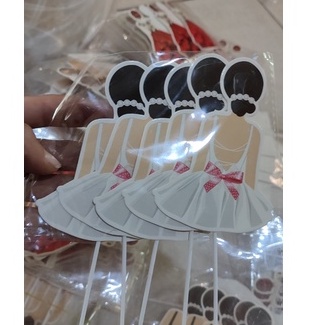 Set cắm 5 cô gái quay lưng trang trí bánh sinh nhật