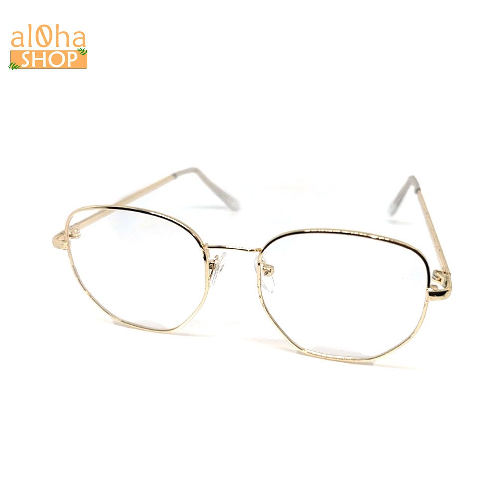 Mắt kính thời trang chống bụi gọng sắt đa giác K021 unisex nam nữ style giả cận, phong cách tri thức, lịch sự