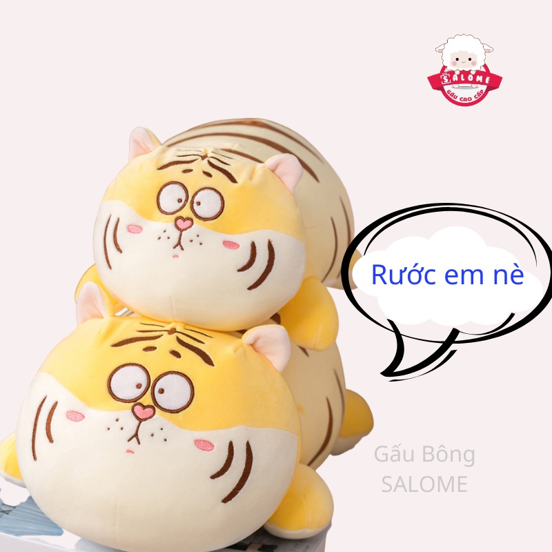 Gấu Bông Hình Con Hổ Mặt Ngáo Size 45cm-70cm Vải Miniso Mềm Mịn SALOME,Thú Nhồi Bông Hình Con Cọp Cute