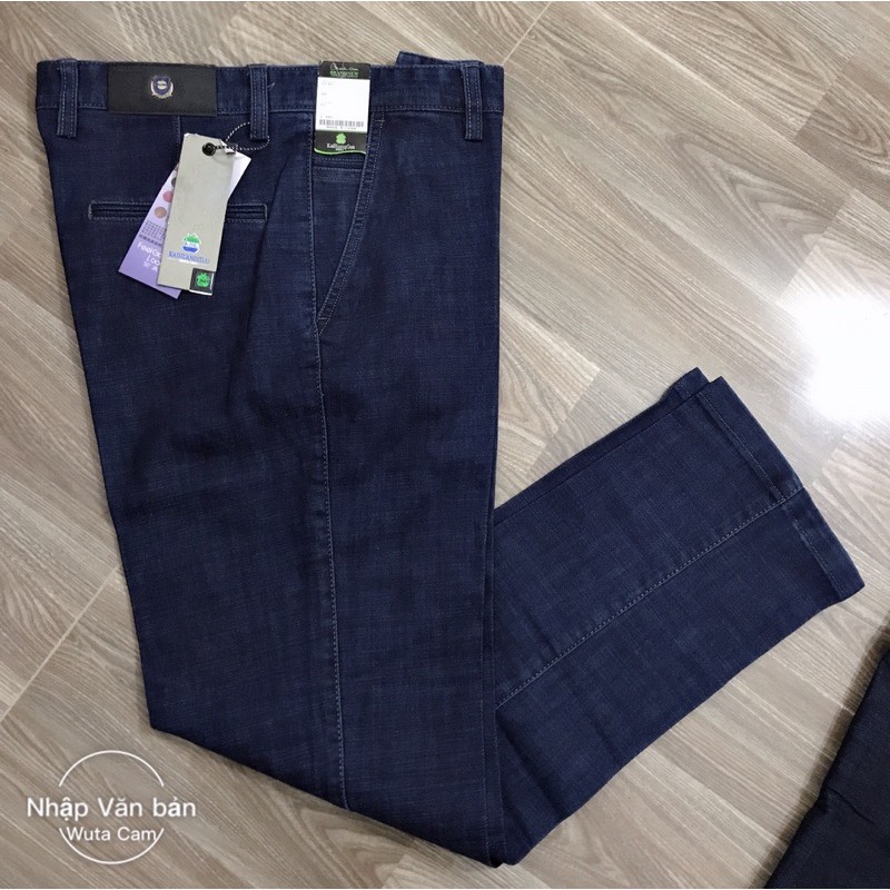 Quần jean nam trung niên túi chéo dáng thụng có đến size 36