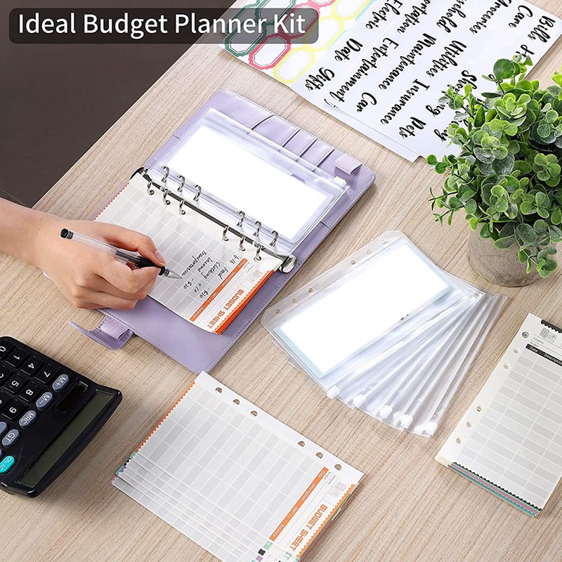 Sổ ghi chú A6 bìa da PU 6 vòng màu đen