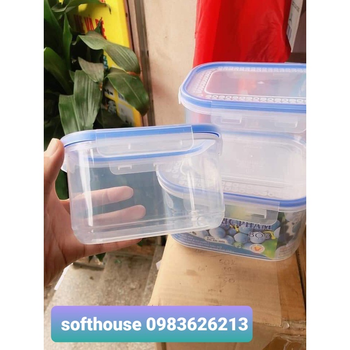 Set combo 3 hộp nhựa đựng thực phẩm Việt Nhật đủ kích cỡ KHÔNG  có chất độc hại BPA an toàn sử dụng được trong lò visóng