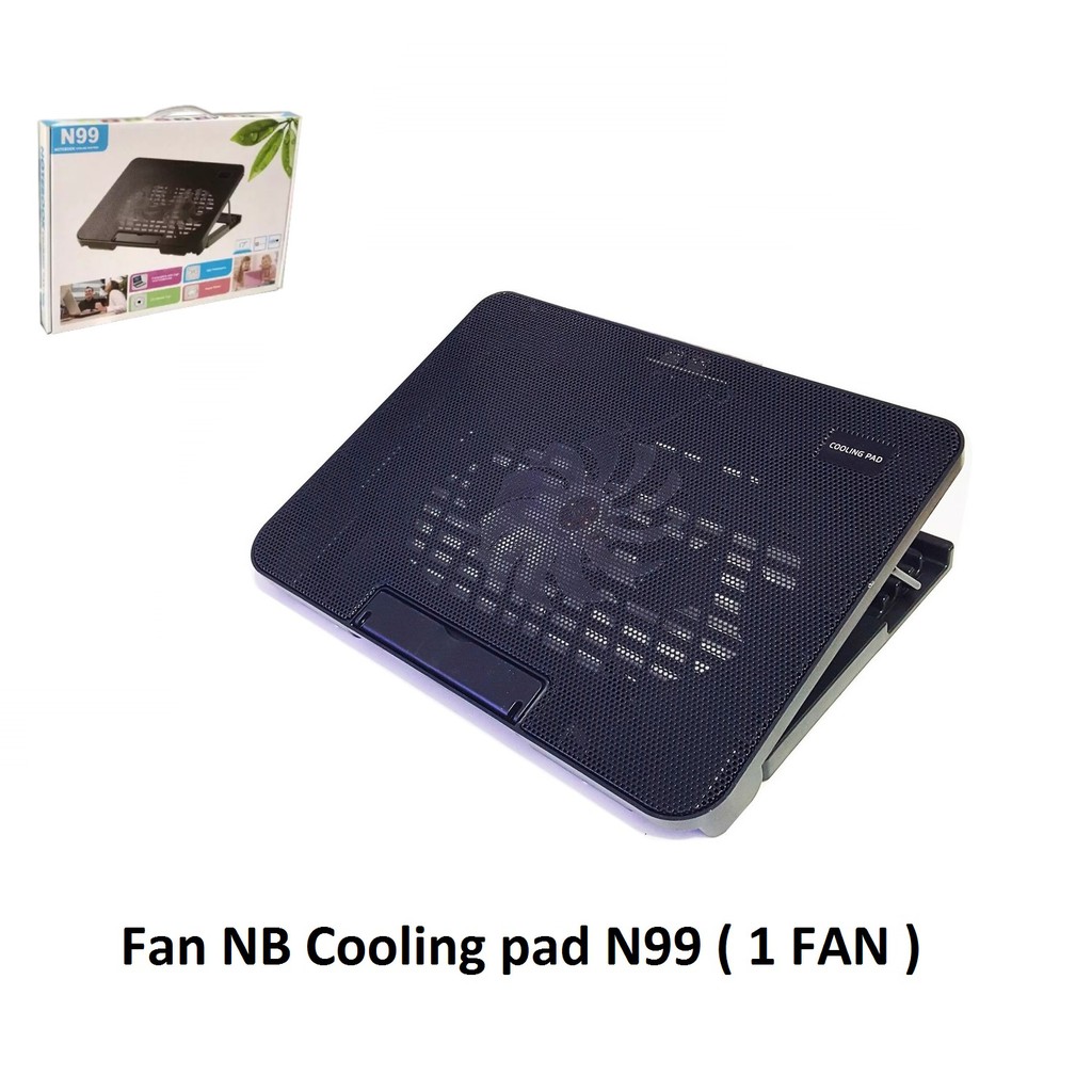 Fan quạt tàn nhiệt Laptop đến 17' Cooling Pad N99 2 quạt , 1 QUẠT có đèn led nâng lên xuống được