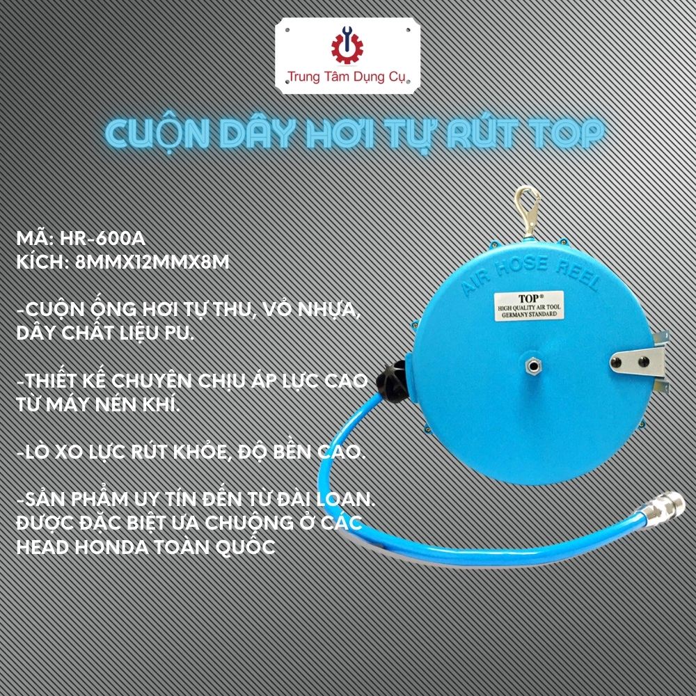 CUỘN DÂY HƠI TỰ RÚT 8MMX12MMX8M TOP HR-600A