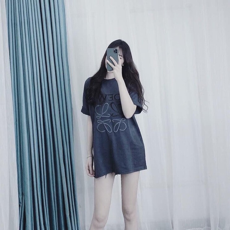 Áo Phông Nữ Thêu Chữ LOVE Cổ Tròn Siêu Xinh, Áo Thun Ngắn Tay Dáng Rộng Hàng Đẹp