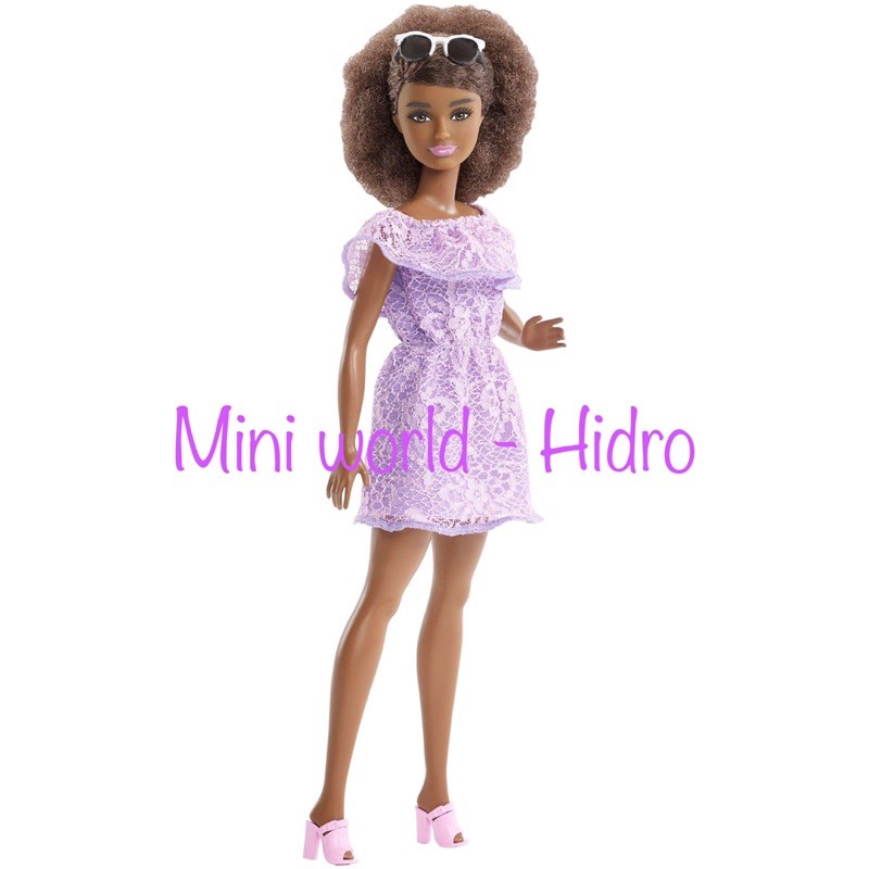 Búp bê Barbie fashionistas da nâu đen tóc xù chính hãng #93