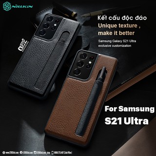 ỐP LƯNG SAMSUNG GALAXY S21 ULTRA NILLKIN AOGE CÓ KHE GIỮ BÚT CHÍNH HÃNG