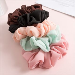 Dây cột vải scrunchies trơn ( ib để lựa màu)